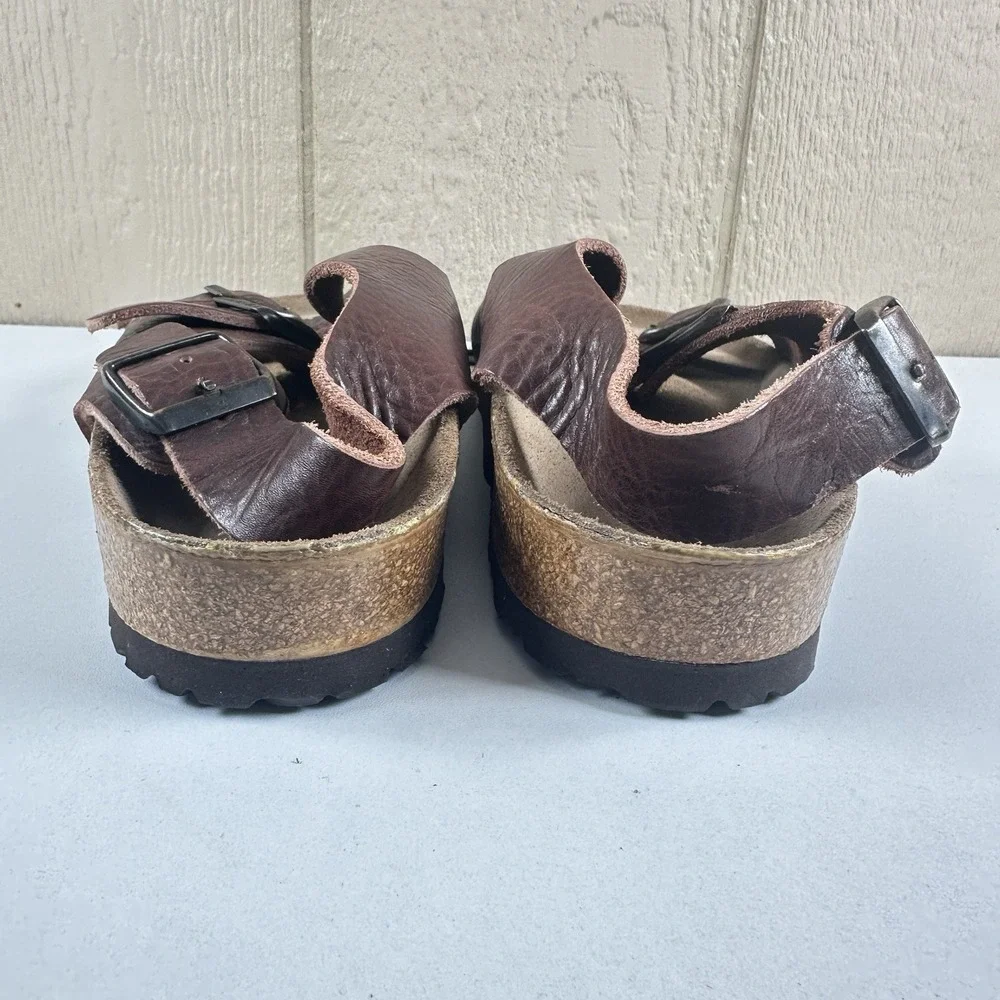 Birkenstock Mens Milano Sandals Leather EU 44 / US 11 Back Strap Comfort Jesus